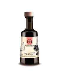 Soy sauce infused with black garlic