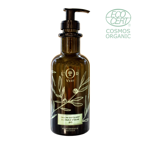 Exfoliating soap with organic olive oil