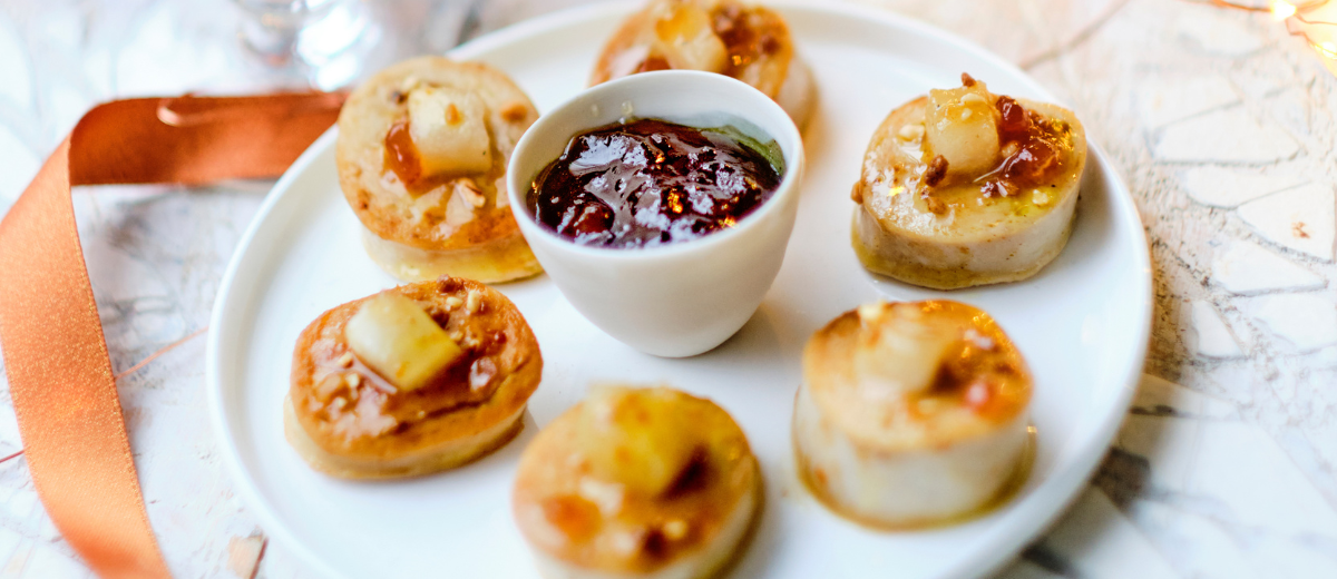 Caramelized White Pudding with Pear Confit